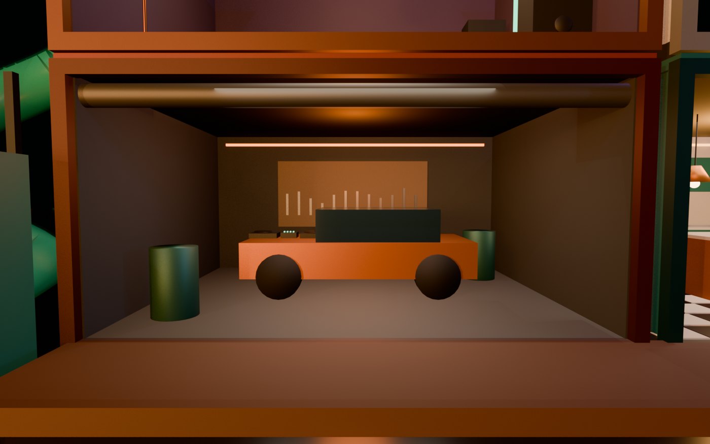 Concept render of The Garage: a car bar